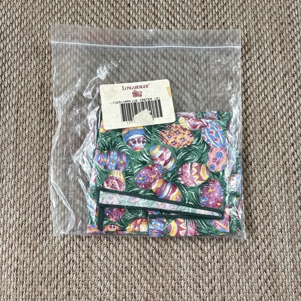 Longaberger Set Of 2 Fabric Napkins in Easter Egg Pattern